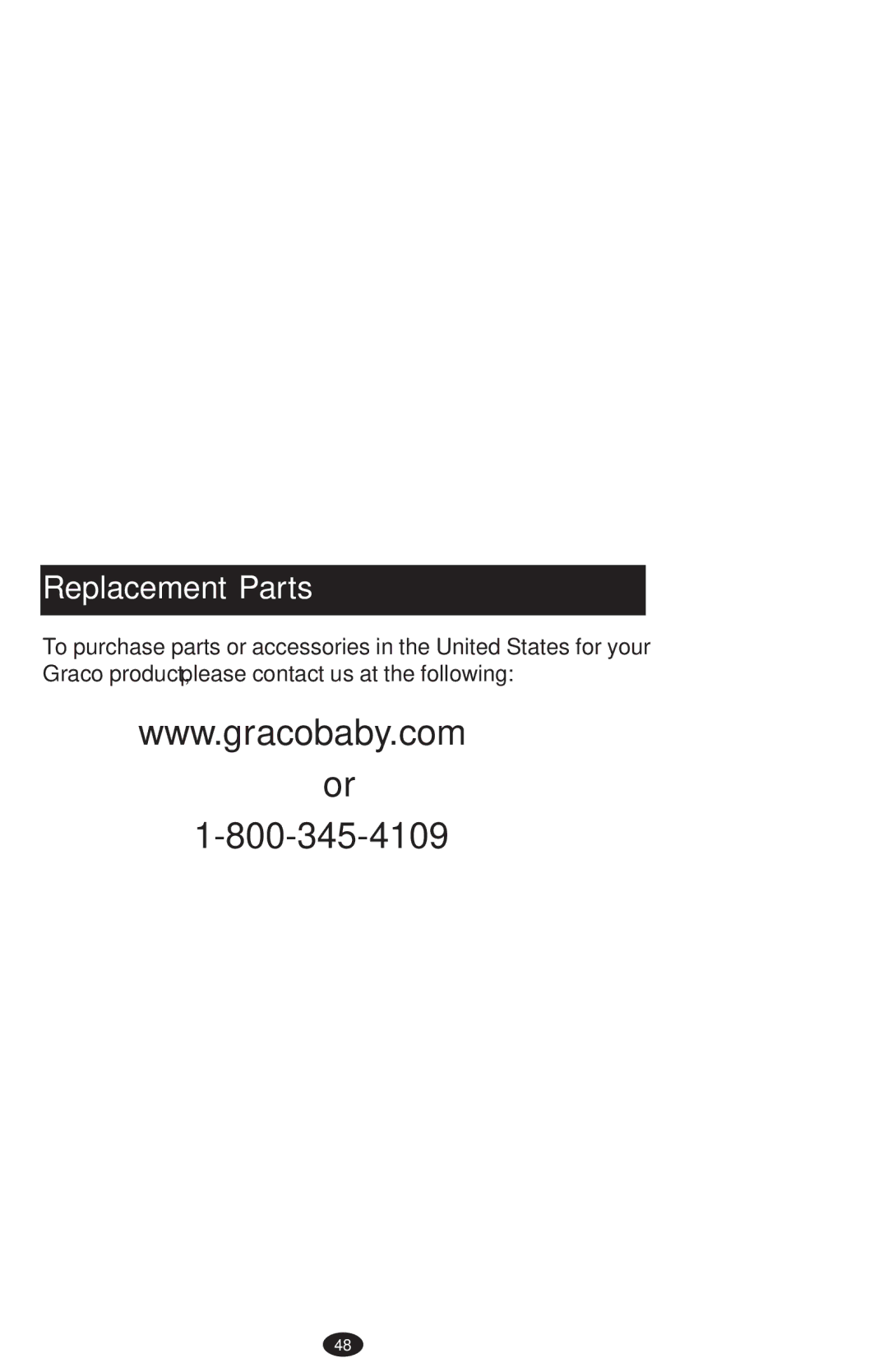 Graco PD108195A owner manual Replacement Parts 