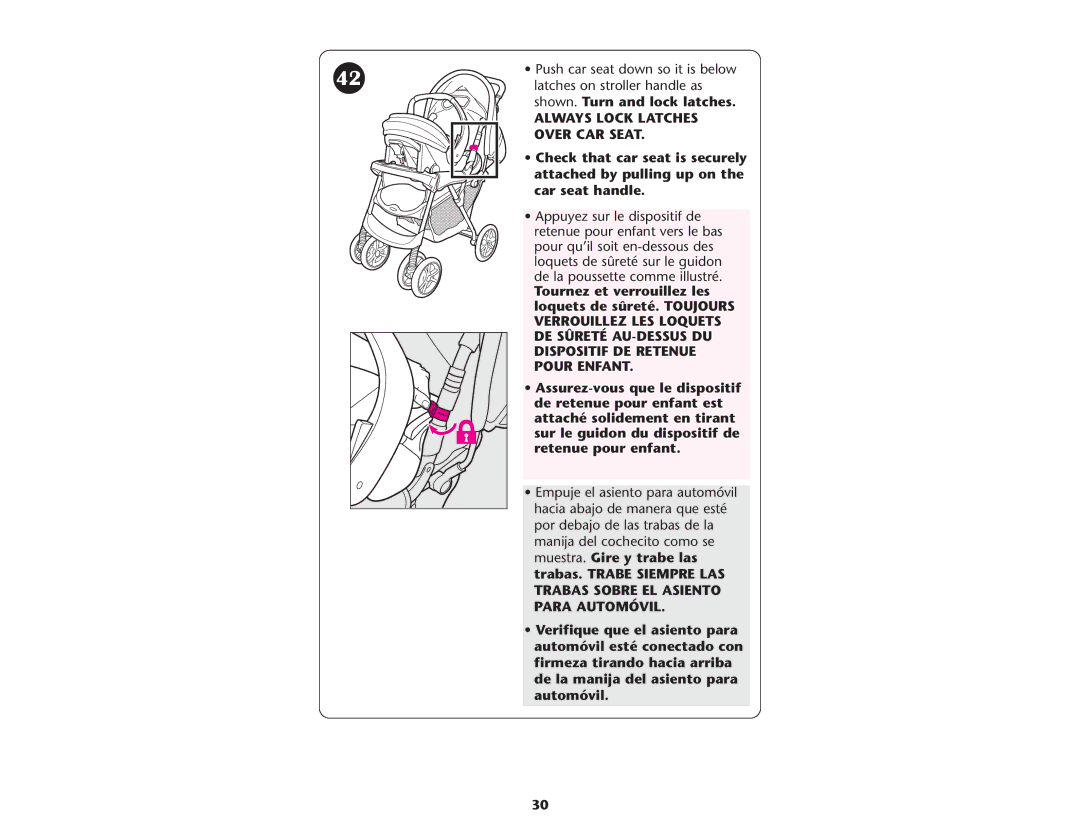 Graco PD108602A, 1753039 owner manual Always Lock Latches 