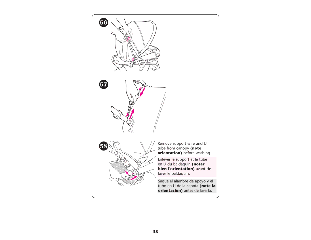 Graco PD108602A, 1753039 owner manual Remove support wire and U 