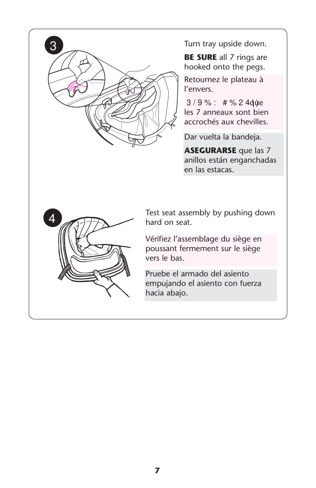 Graco 1762254, PD109418A owner manual 9#%24!. que les 7 anneaux sont bien accrochés aux chevilles 