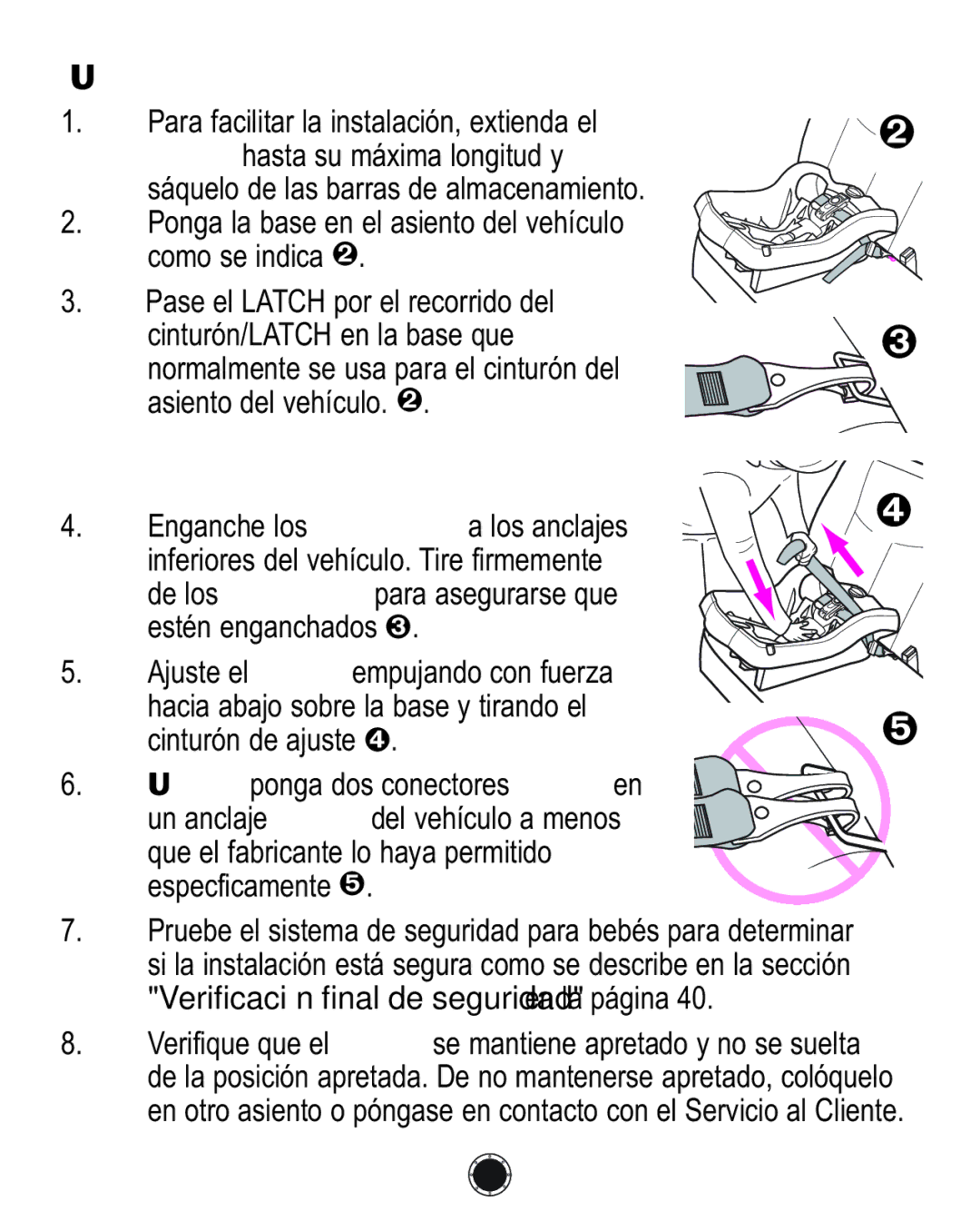 Graco PD117254A, 1772343, 1759703 manual Utilización del Latch para instalar la base 