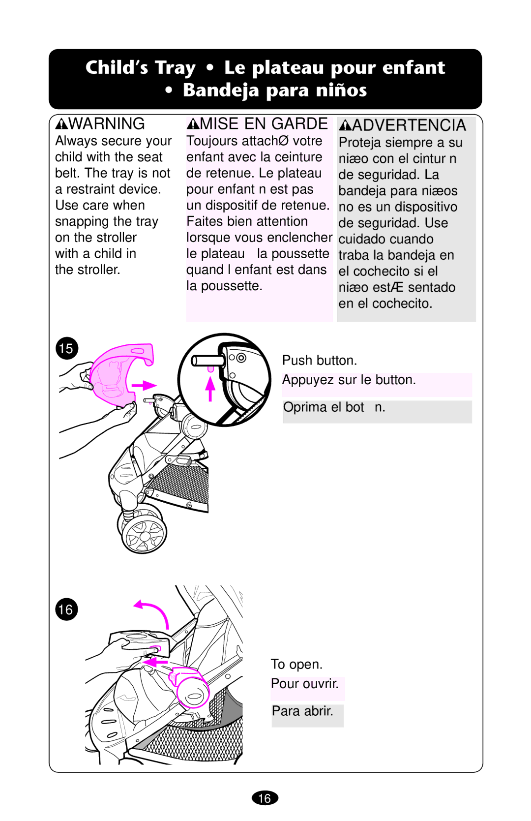 Graco 1772343, PD117254A, 1759703 manual Ss Andejadpara NI×OS, Mise EN Garde 