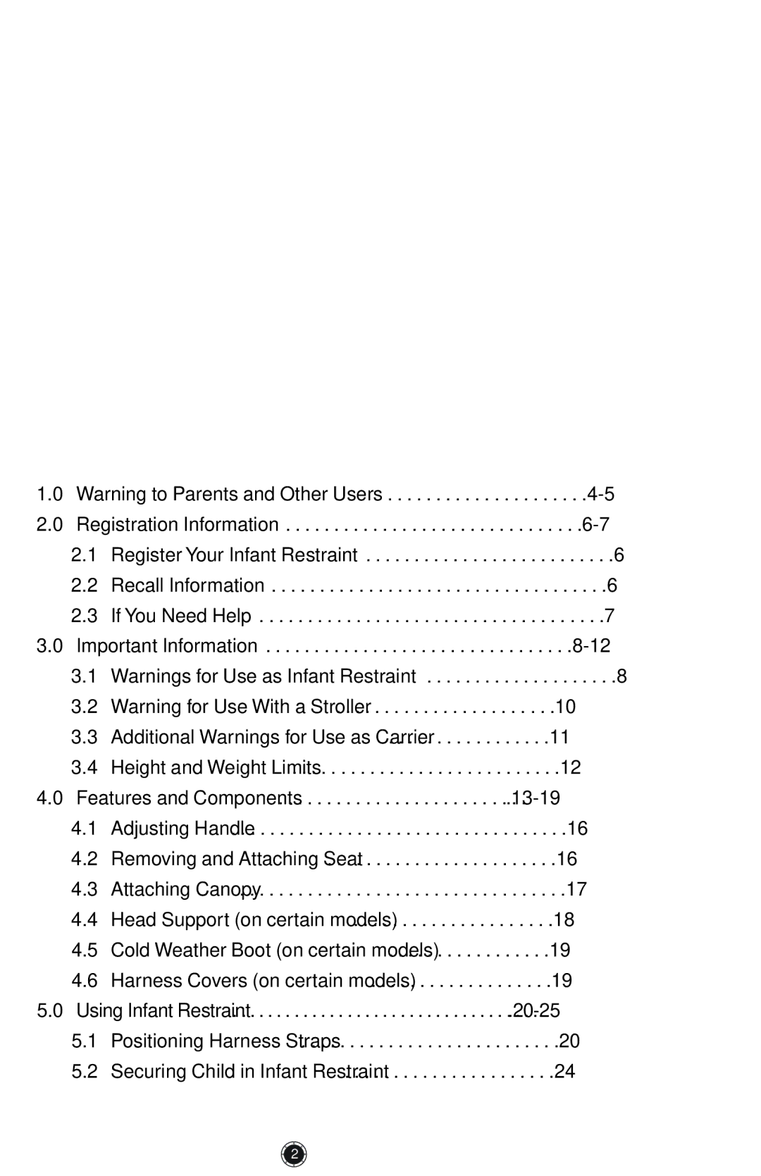 Graco 1759703, PD117254A, 1772343 manual Important Information Features and Components 