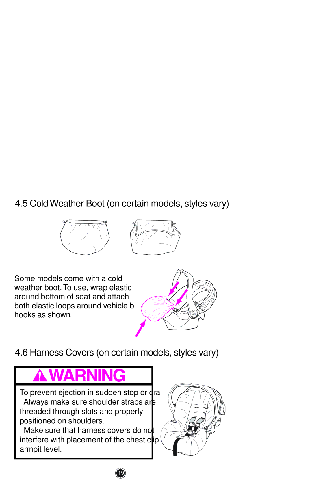 Graco 1772343, PD117254A, 1759703 manual Cold Weather Boot on certain models, styles vary 