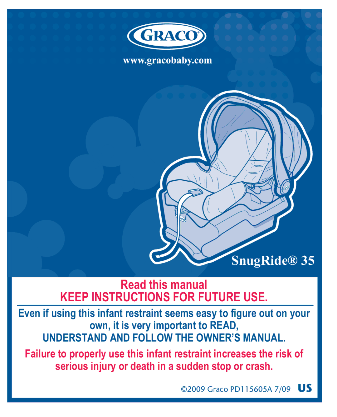 Graco PD117254B owner manual SnugRide 