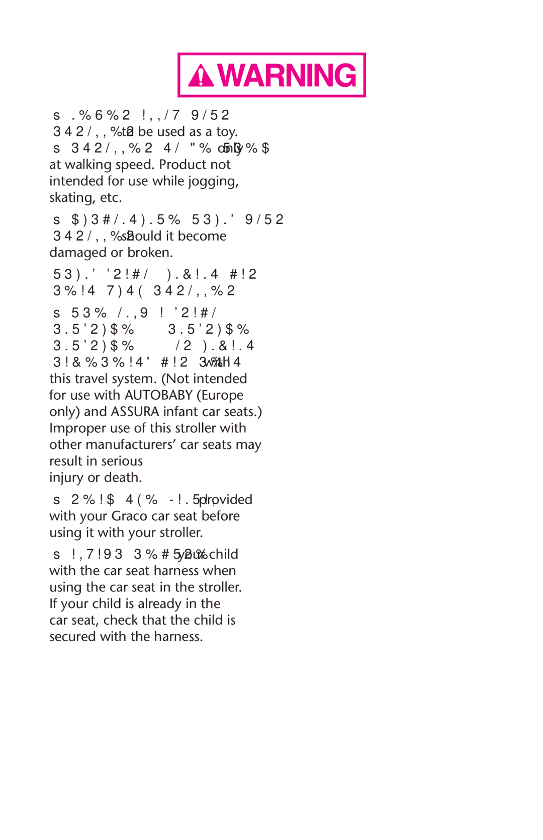 Graco 1764042, PD120916A owner manual Injury or death 