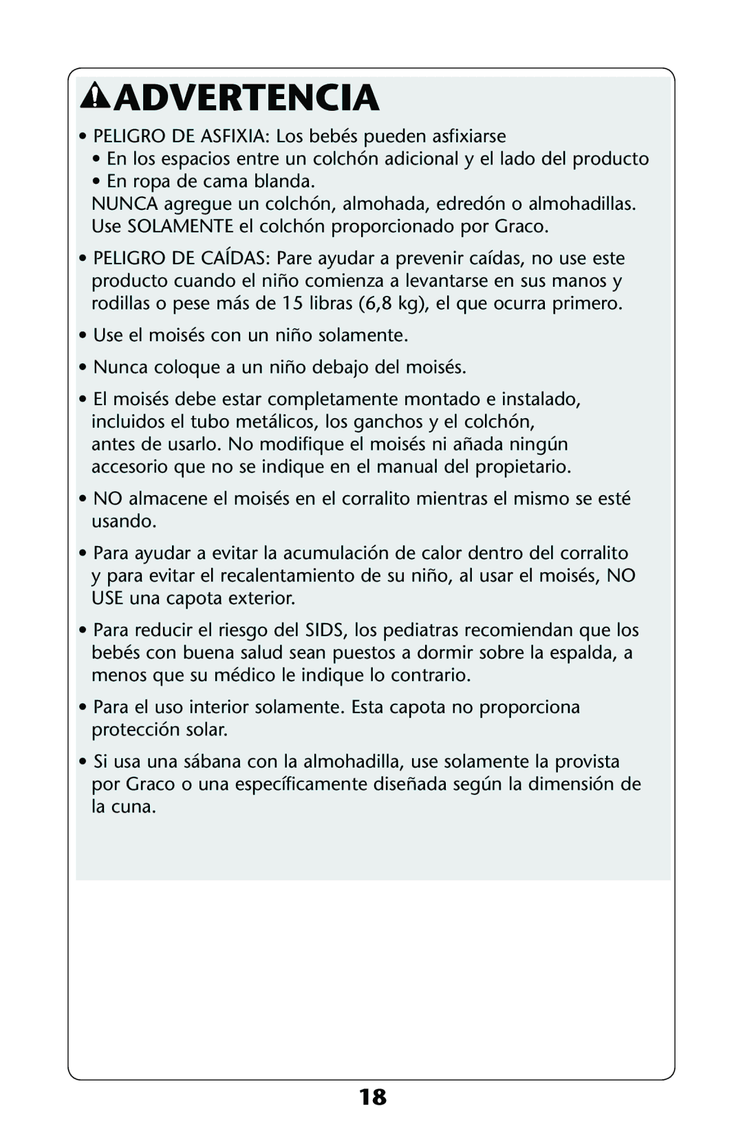 Graco PD121628C owner manual Advertencia 