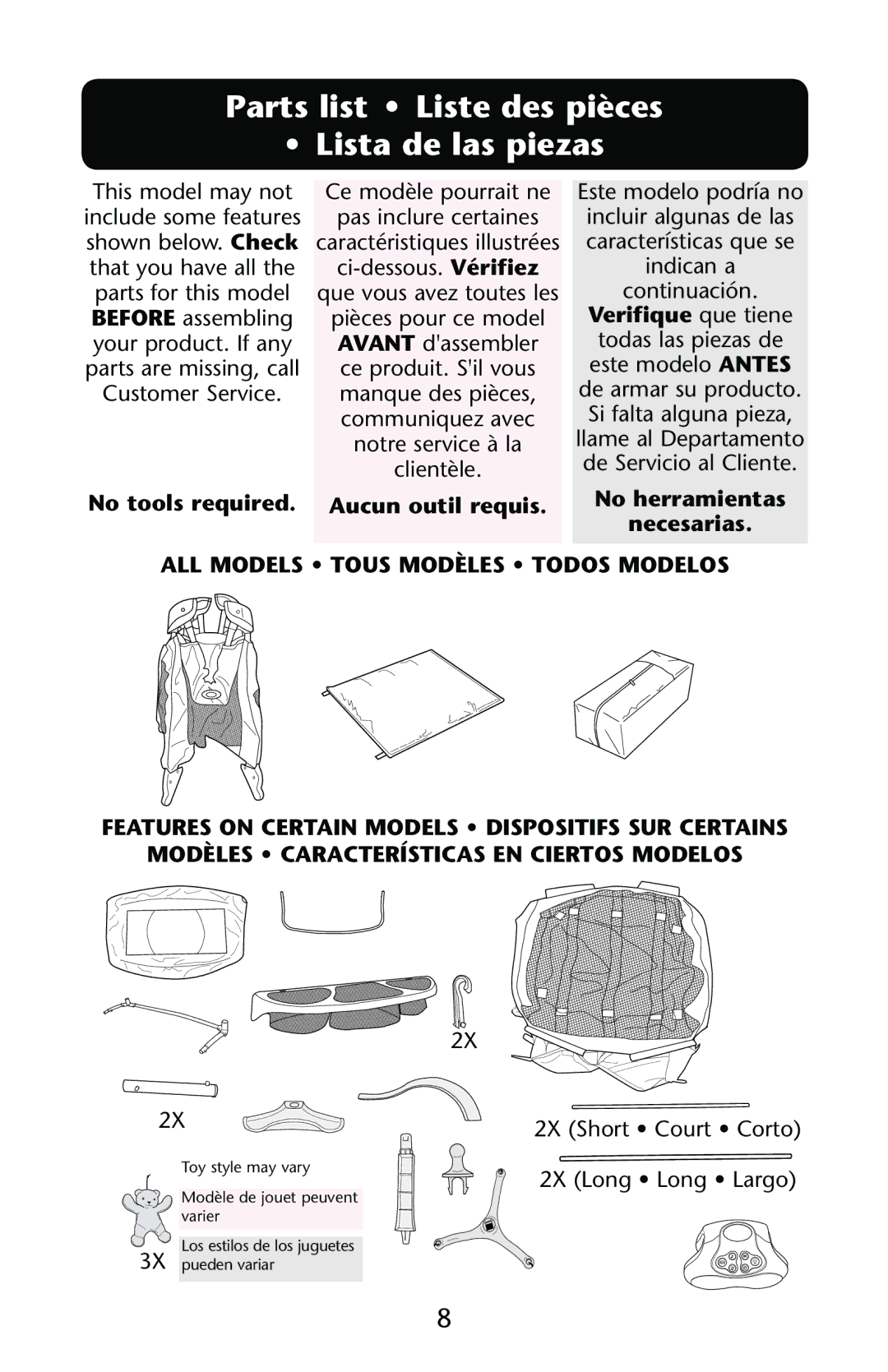 Graco PD123415B owner manual Parts list Liste des pièces Lista de las piezas, Verifique que tiene 