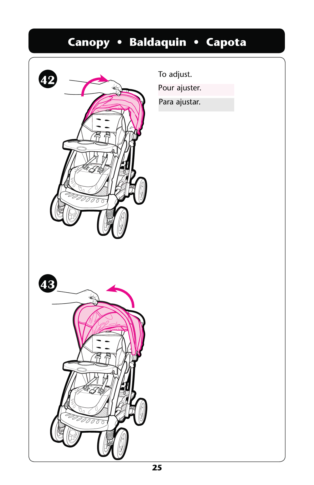 Graco PD137548A owner manual Canopy Baldaquin Capota 