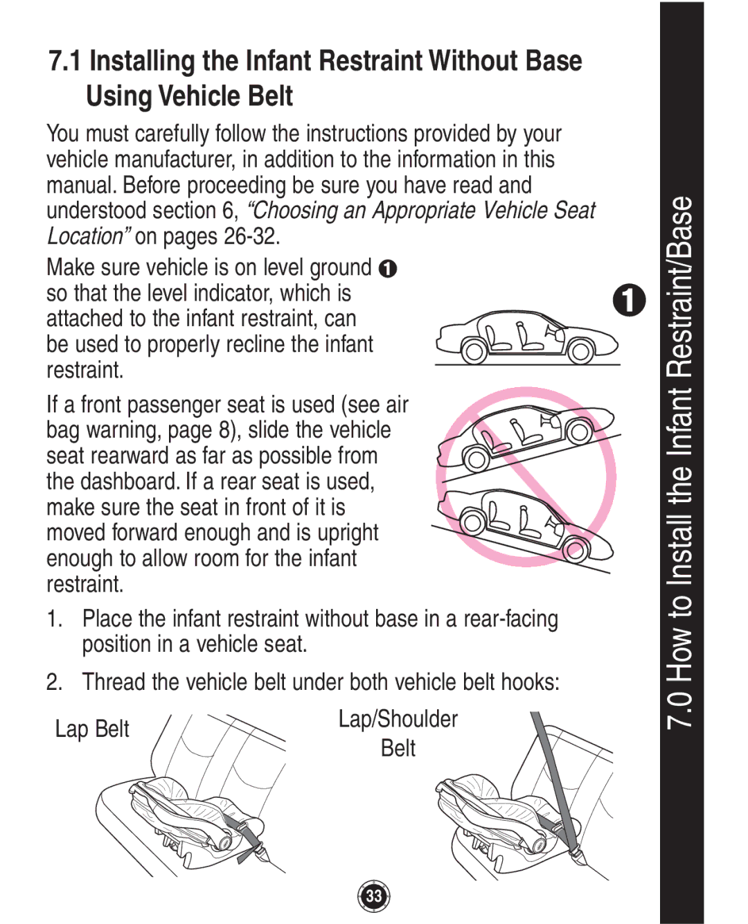 Graco PD137548B owner manual How to Install the Infant Restraint/Base 