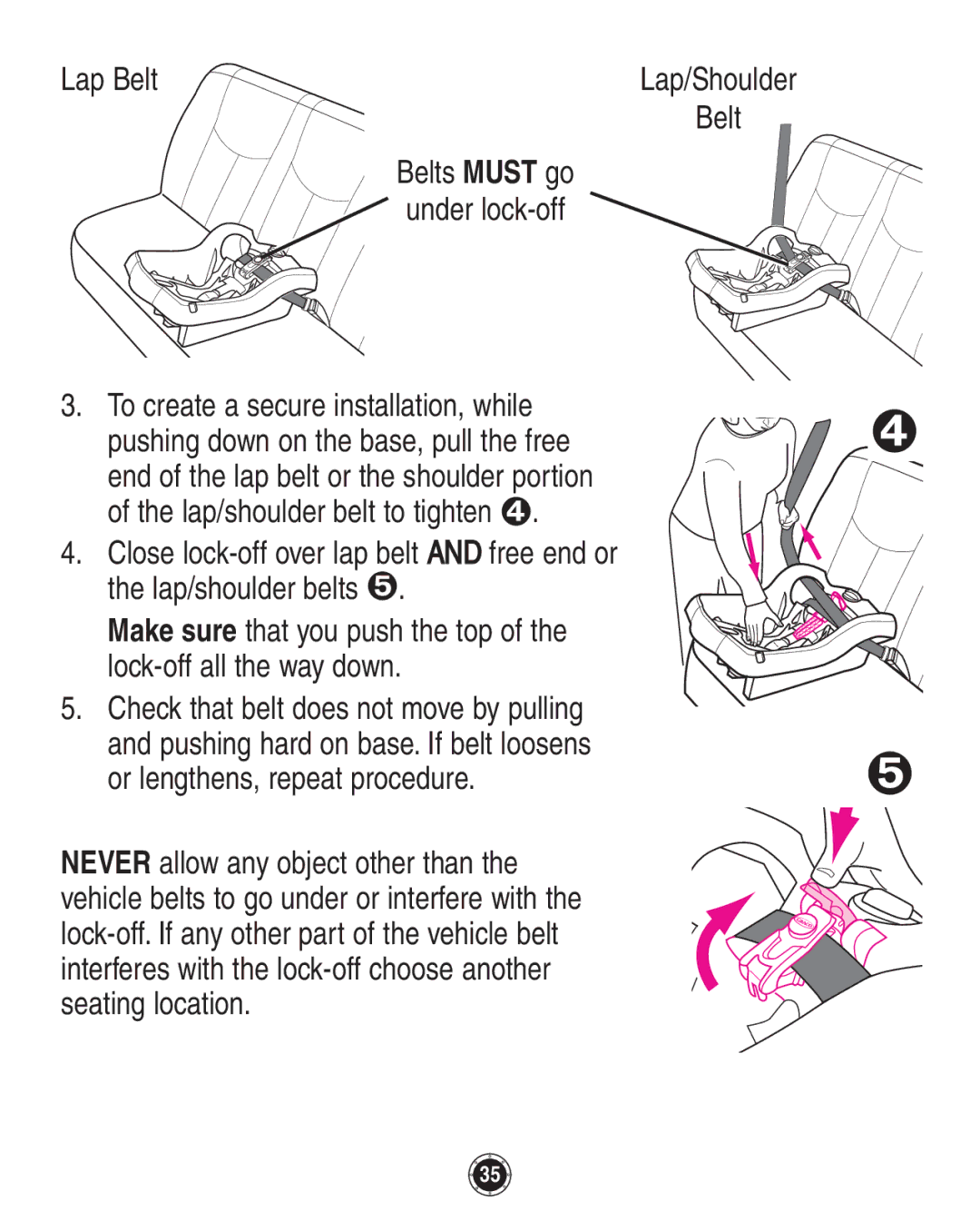 Graco PD137548B owner manual Belts Must go Under lock-off 