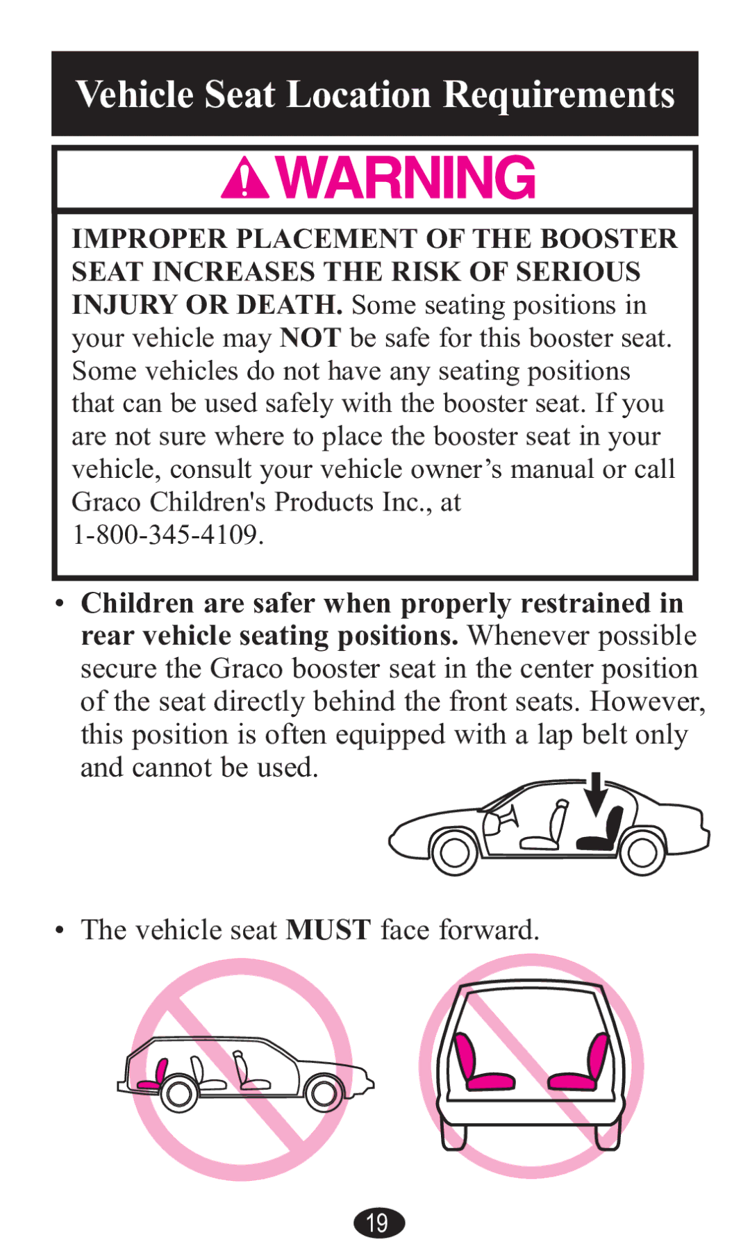 Graco PD141229A manual Vehicle SeDt LocDtion RequirementV 