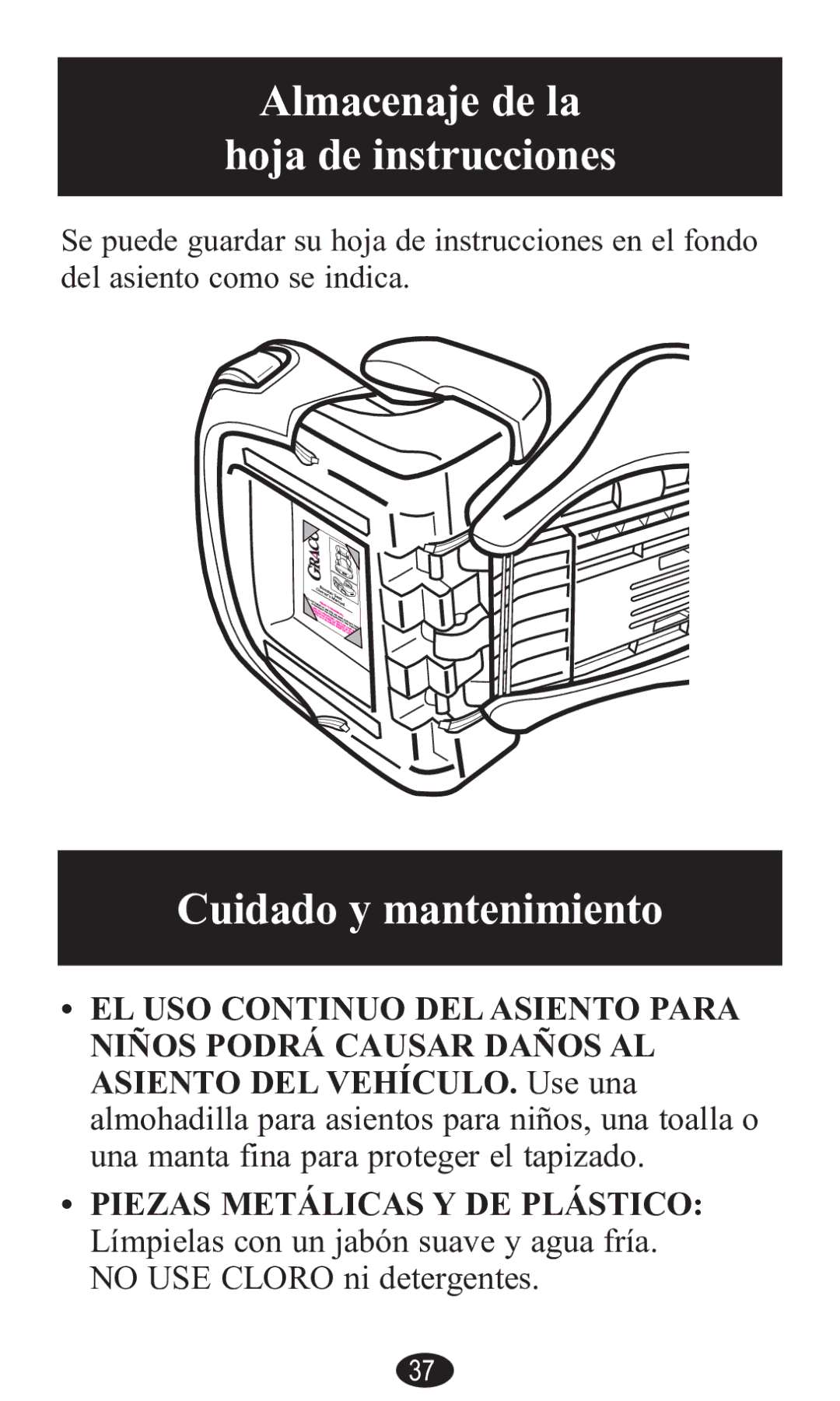 Graco PD141229A manual AlmDcenDje de lD HojD de inVtruccioneV, CuidDdo y mDntenimiento, GhoDvlhqwrFrprVhLqglfd 