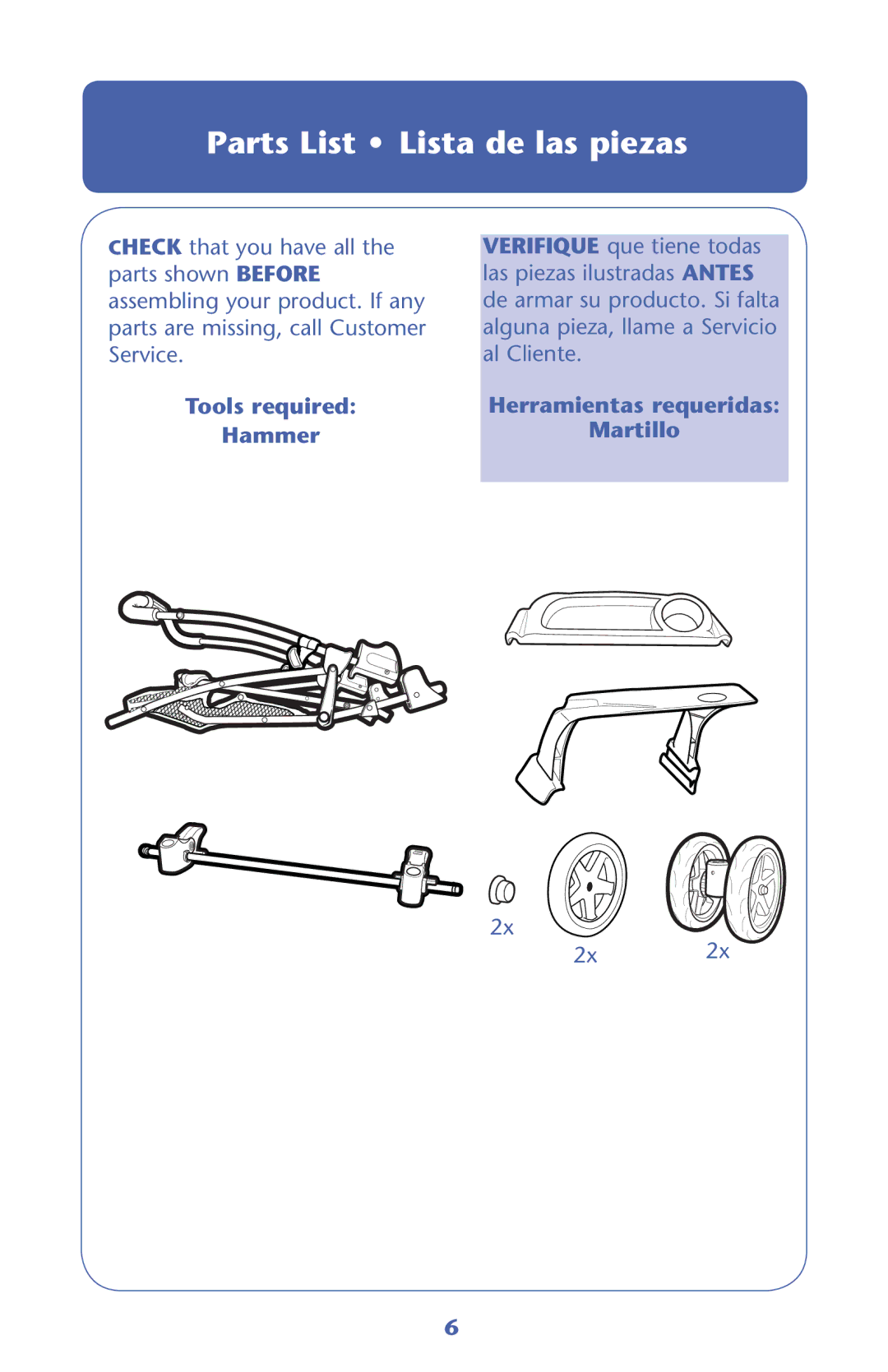 Graco PD142891A, 1774385, 32 owner manual Parts List Lista de las piezas, Tools required Hammer 