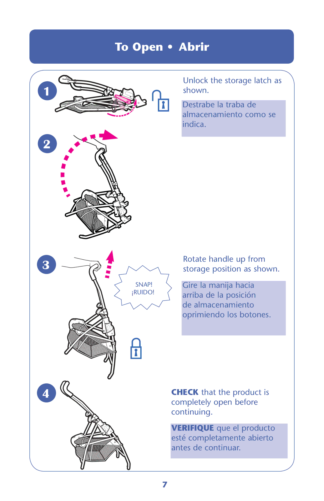 Graco 1774385, PD142891A, 32 owner manual To Open Abrir 