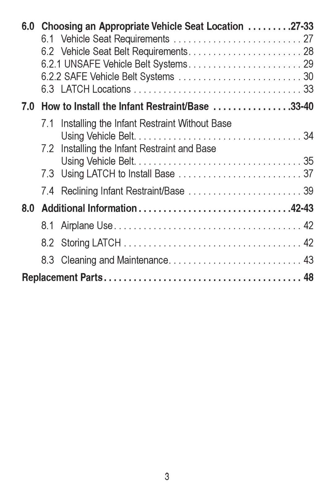 Graco 1769847, PD147137A owner manual   ,QVWDOOLQJWKH,QIDQW5HVWUDLQWLWKRXW%DVH 