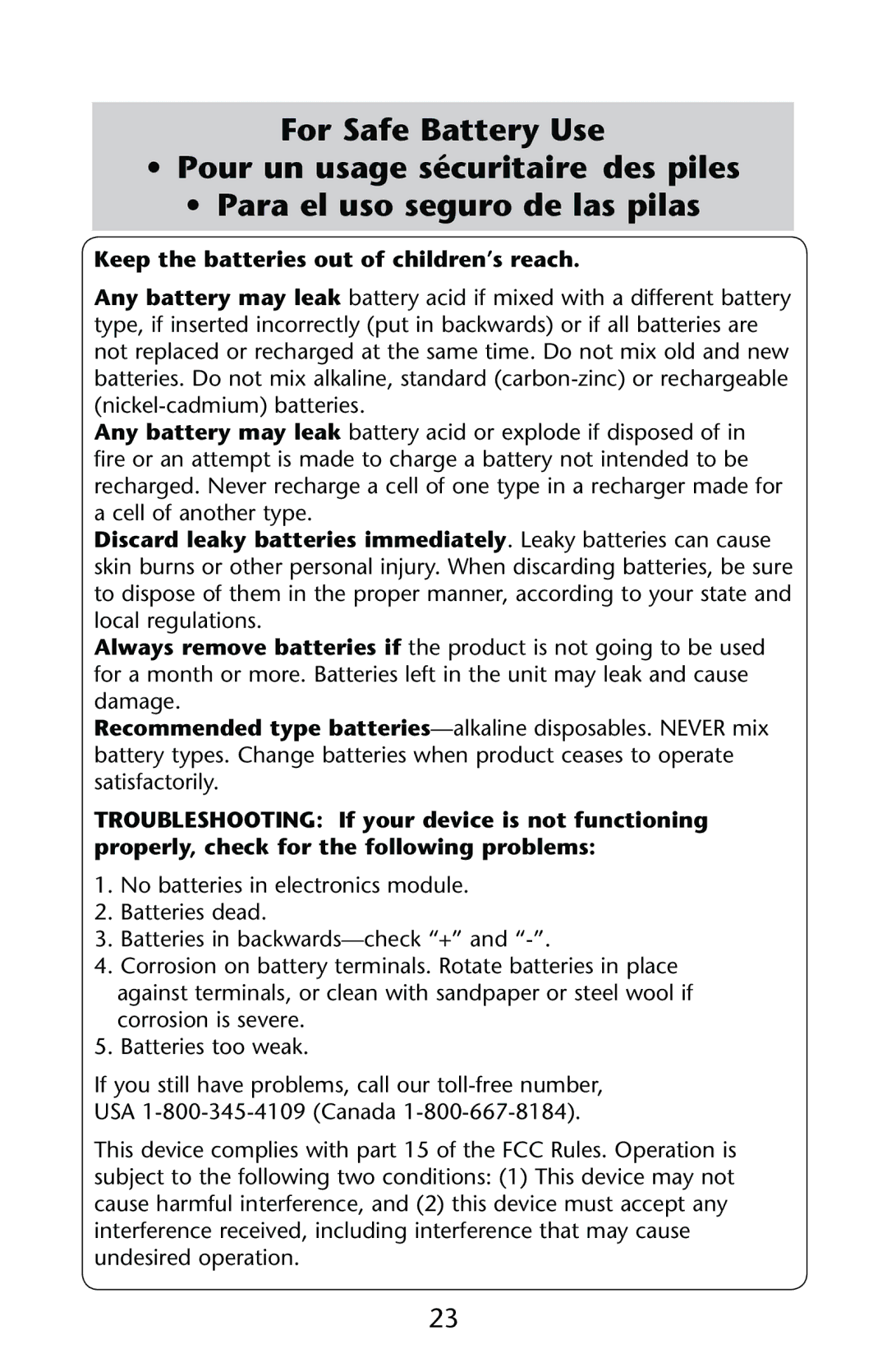 Graco PD147439C owner manual Keep the batteries out of children’s reach 