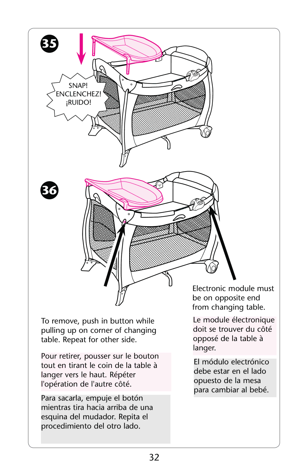 Graco PD147439C owner manual Snap Enclenchez ¡RUIDO 