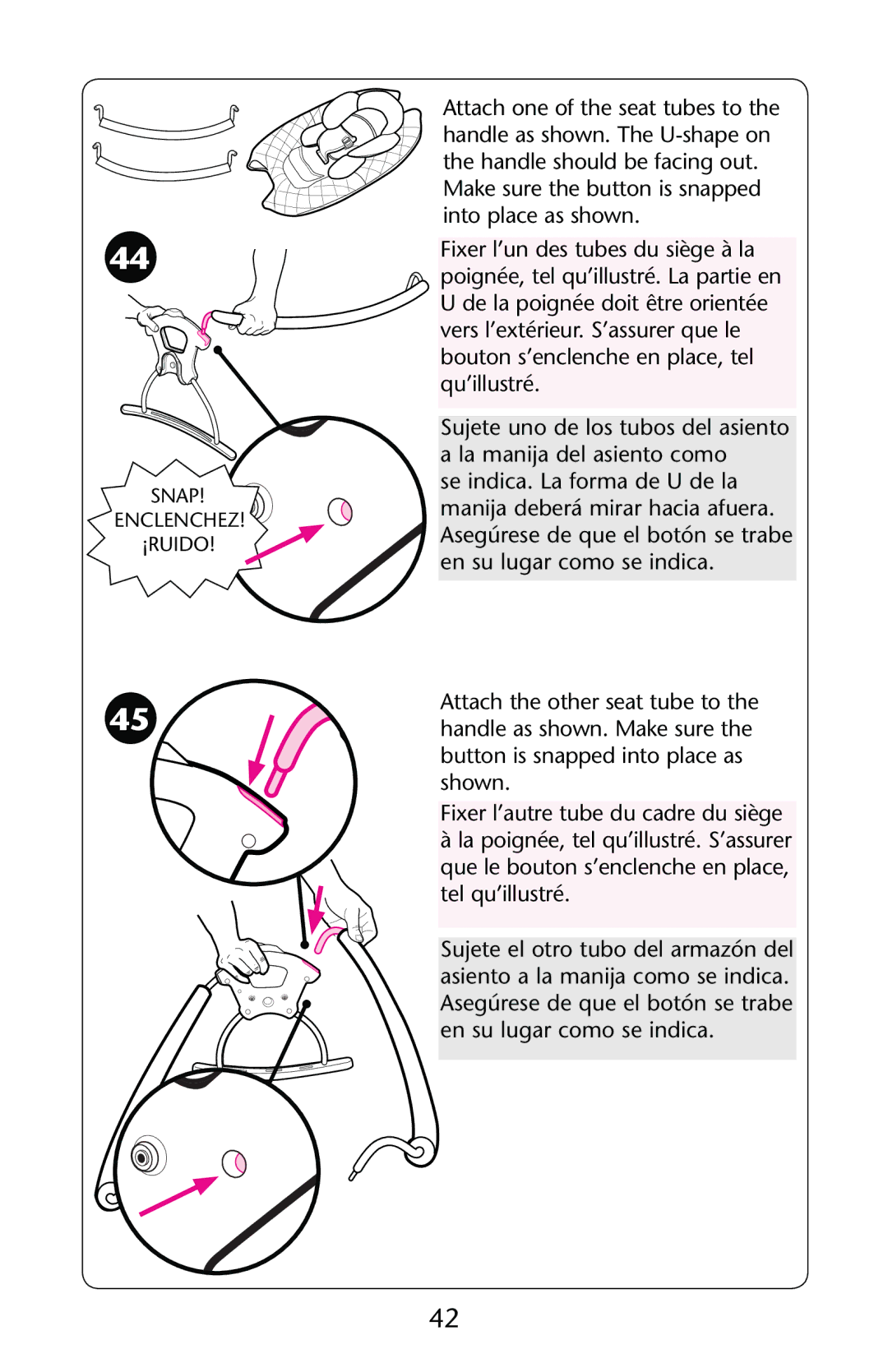 Graco PD147439C owner manual Snap Enclenchez ¡RUIDO 