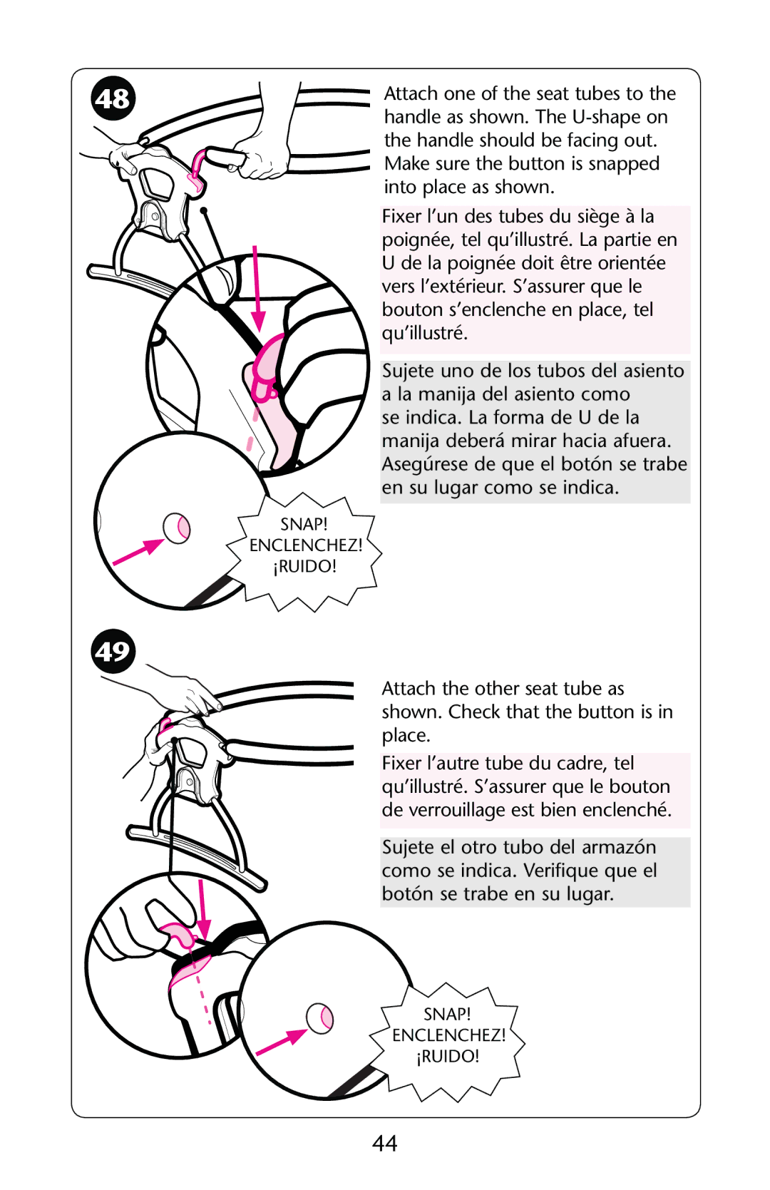 Graco PD147439C owner manual Snap Enclenchez ¡RUIDO 