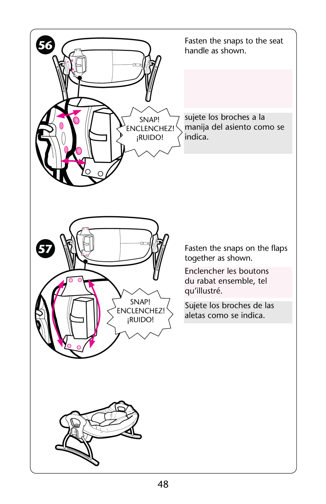 Graco PD147439C owner manual Snap Enclenchez ¡RUIDO 