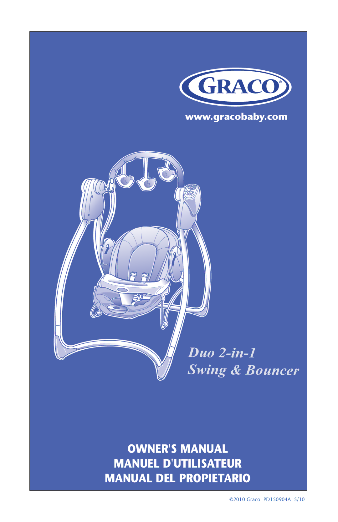 Graco PD150904A owner manual Duo 2-in-1 Swing & Bouncer 