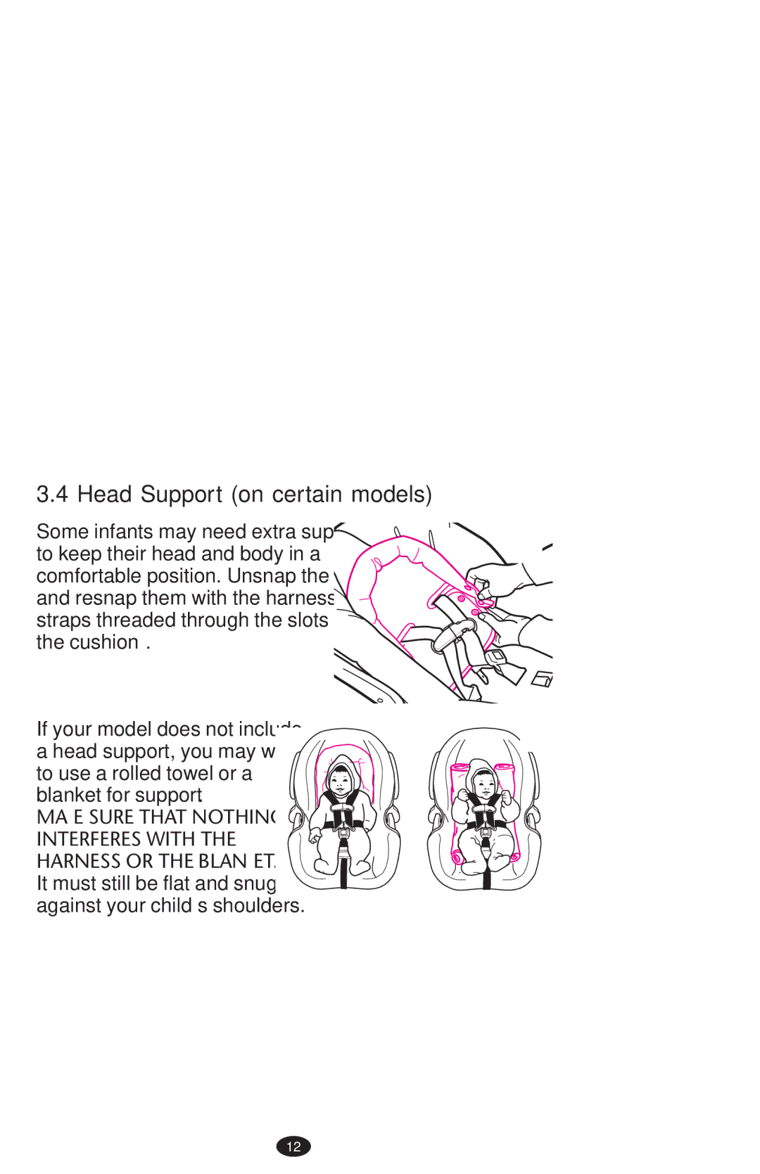 Graco PD152642A 6/10 owner manual Head Support on certain models 