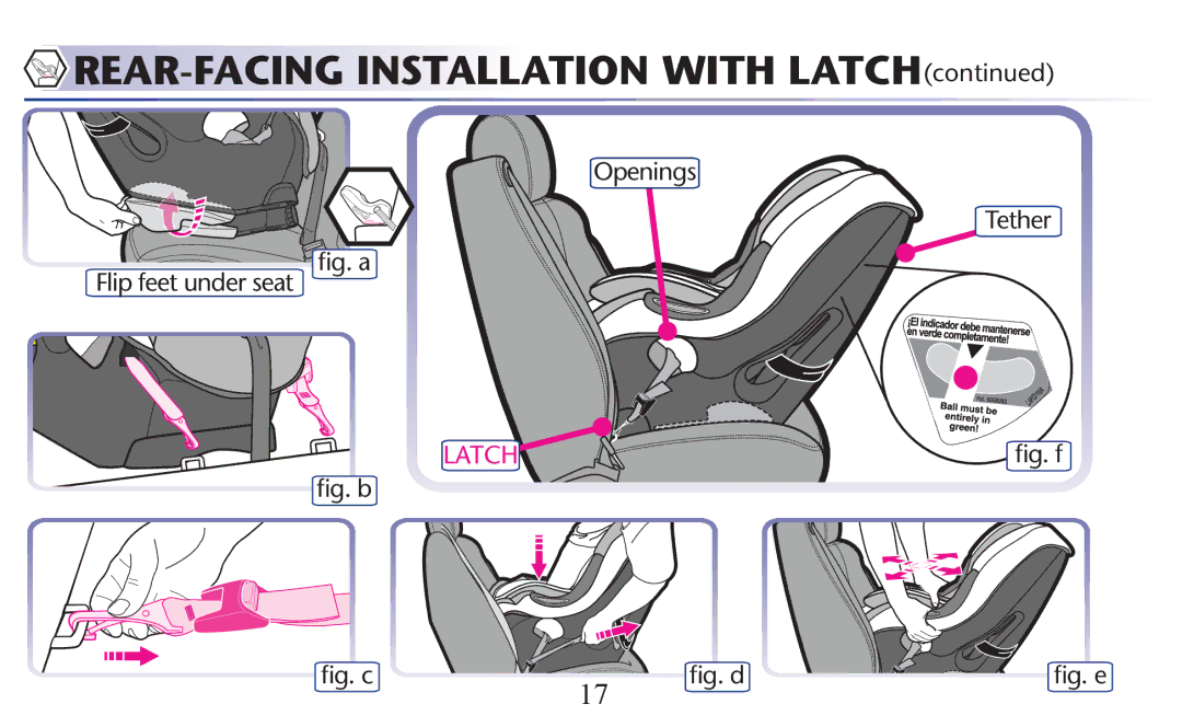 Graco PD156938B owner manual REAR-FACING Installation with Latch 