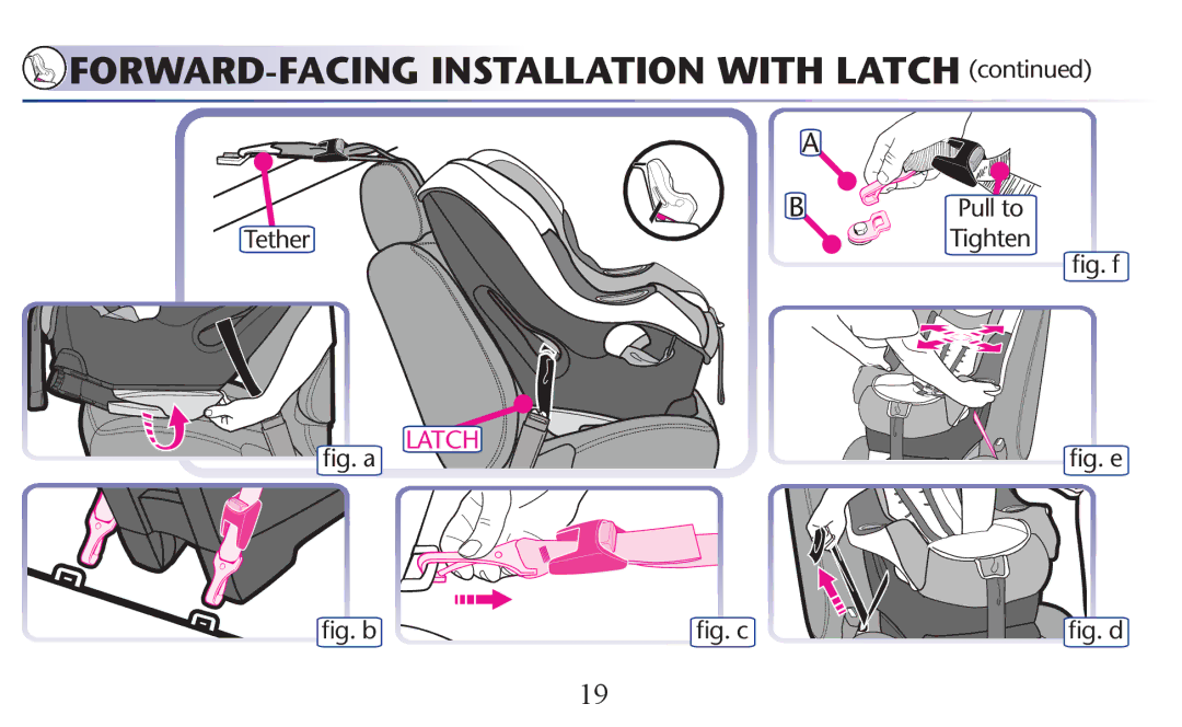 Graco PD156938B owner manual FORWARD-FACING Installation with Latch 