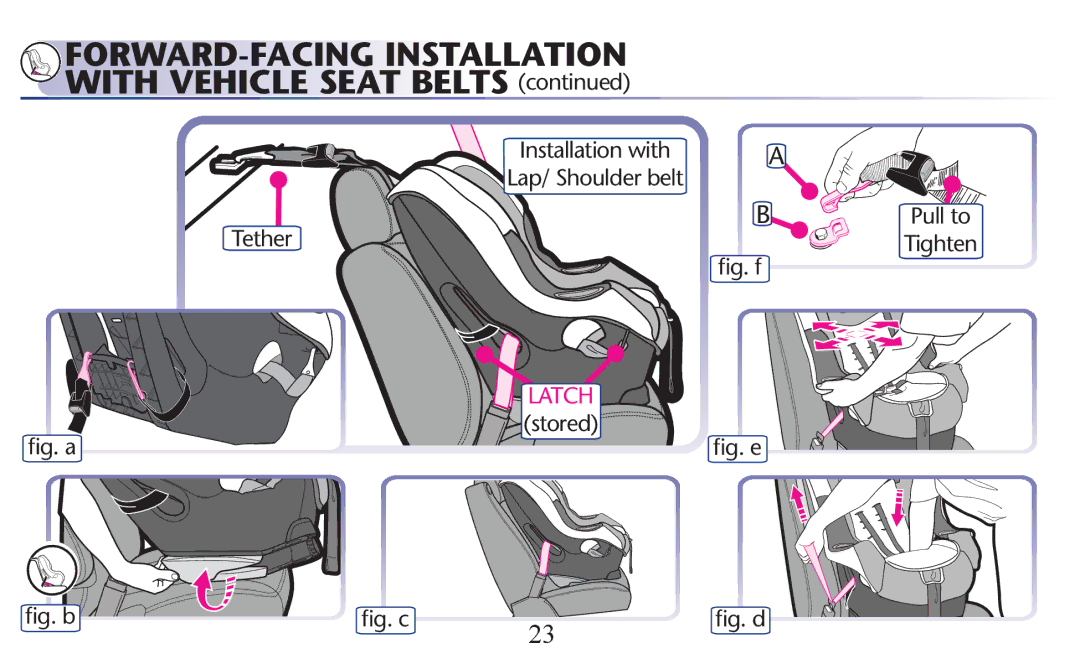 Graco PD156938B owner manual FORWARD-FACING Installation 