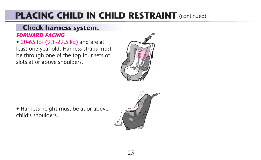 Graco PD156938B owner manual Placing Child in Child Restraint 