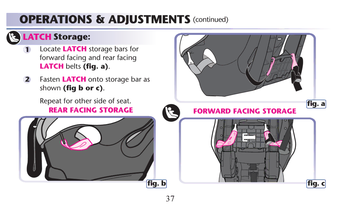 Graco PD156938B owner manual Rear Facing Storage 