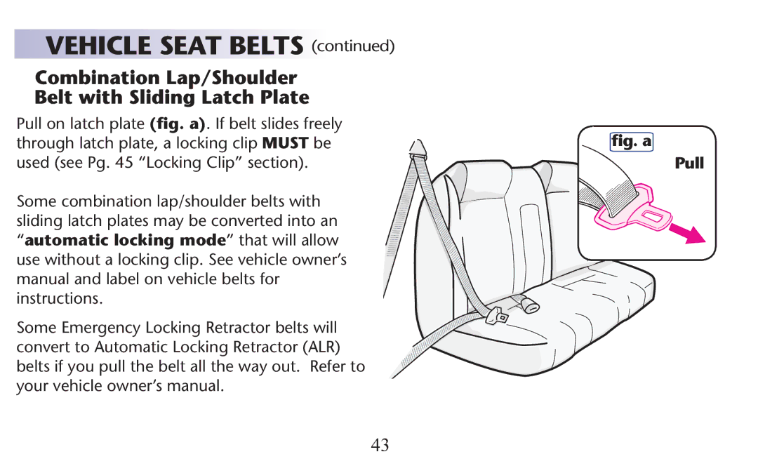 Graco PD156938B owner manual ﬁg. a Pull 