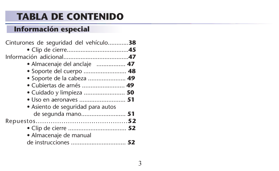 Graco PD156938B owner manual Información especial 