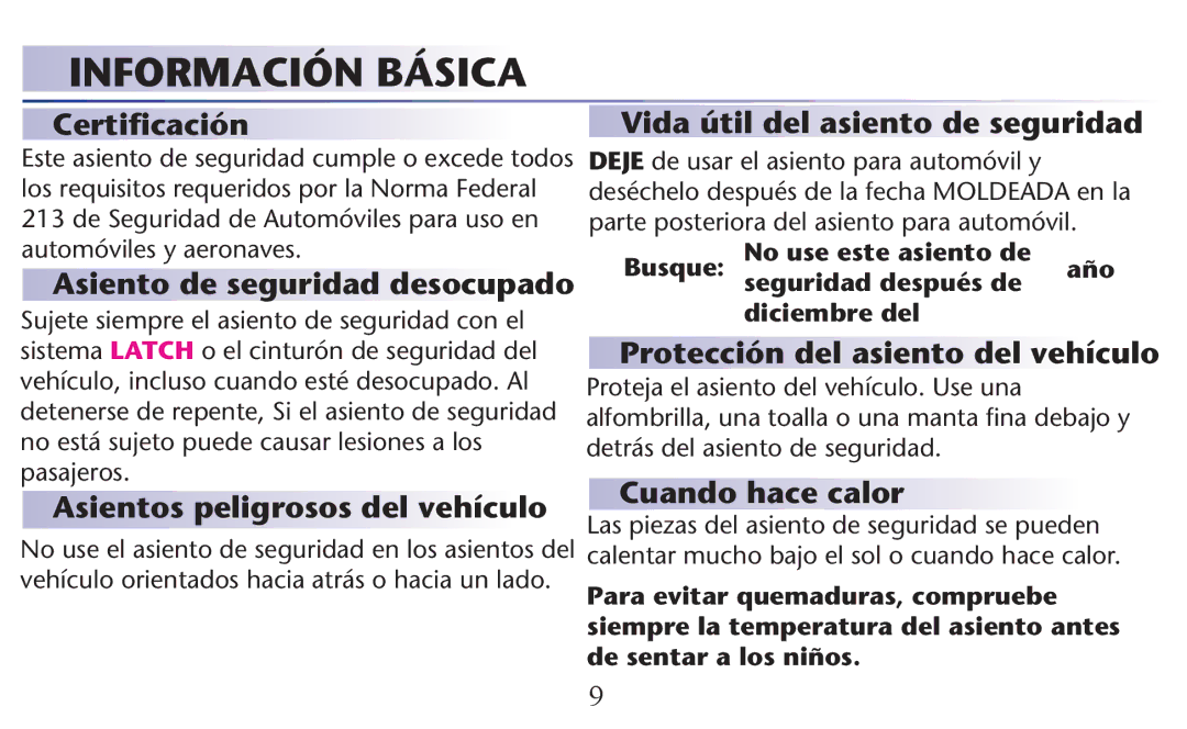 Graco PD156938B owner manual Información Básica 