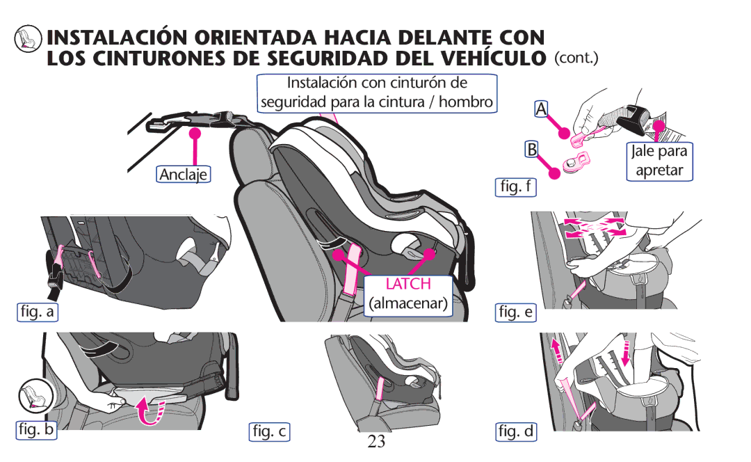 Graco PD156938B owner manual Instalación Orientada Hacia Delante CON 