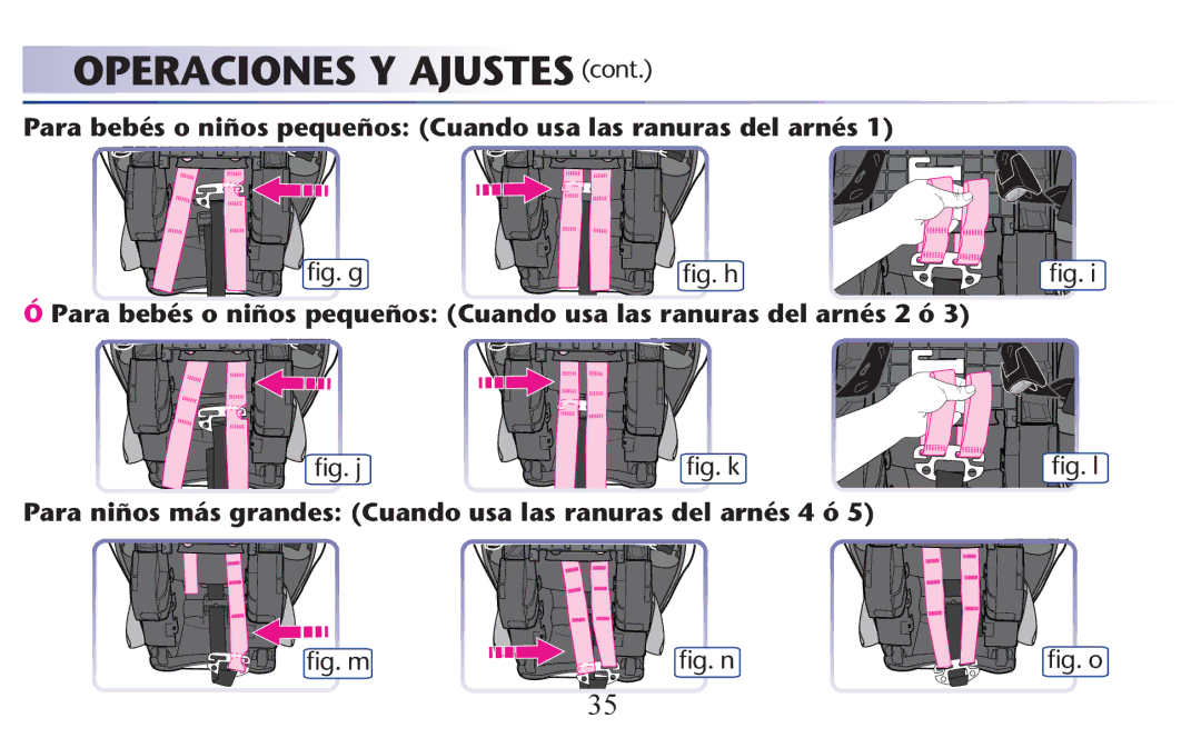 Graco PD156938B owner manual Para bebés o niños pequeños Cuando usa las ranuras del arnés 