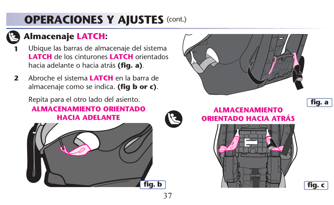 Graco PD156938B owner manual Almacenaje Latch 