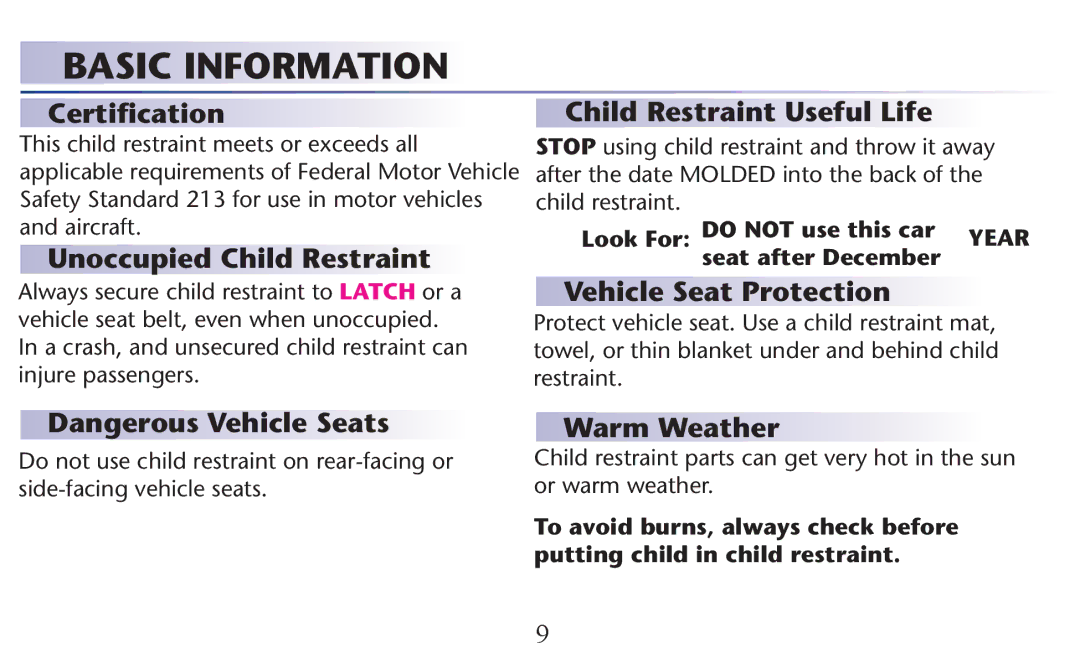 Graco PD156938B owner manual Basic Information 