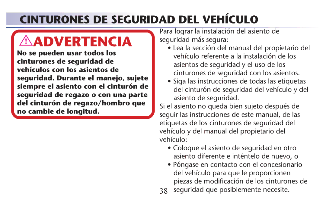 Graco PD156938B owner manual Cinturones DE Seguridad DEL Vehículo 