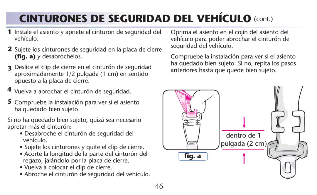 Graco PD156938B owner manual Dentro de 1 pulgada 2 cm 