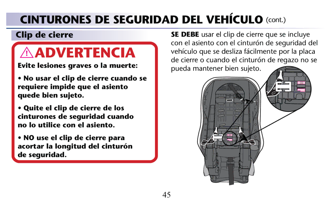 Graco PD156938C owner manual Clip de cierre 