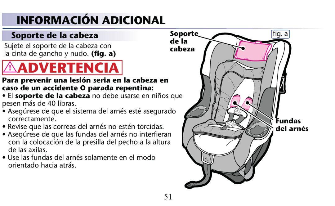 Graco PD156938C owner manual Soporte de la cabeza 