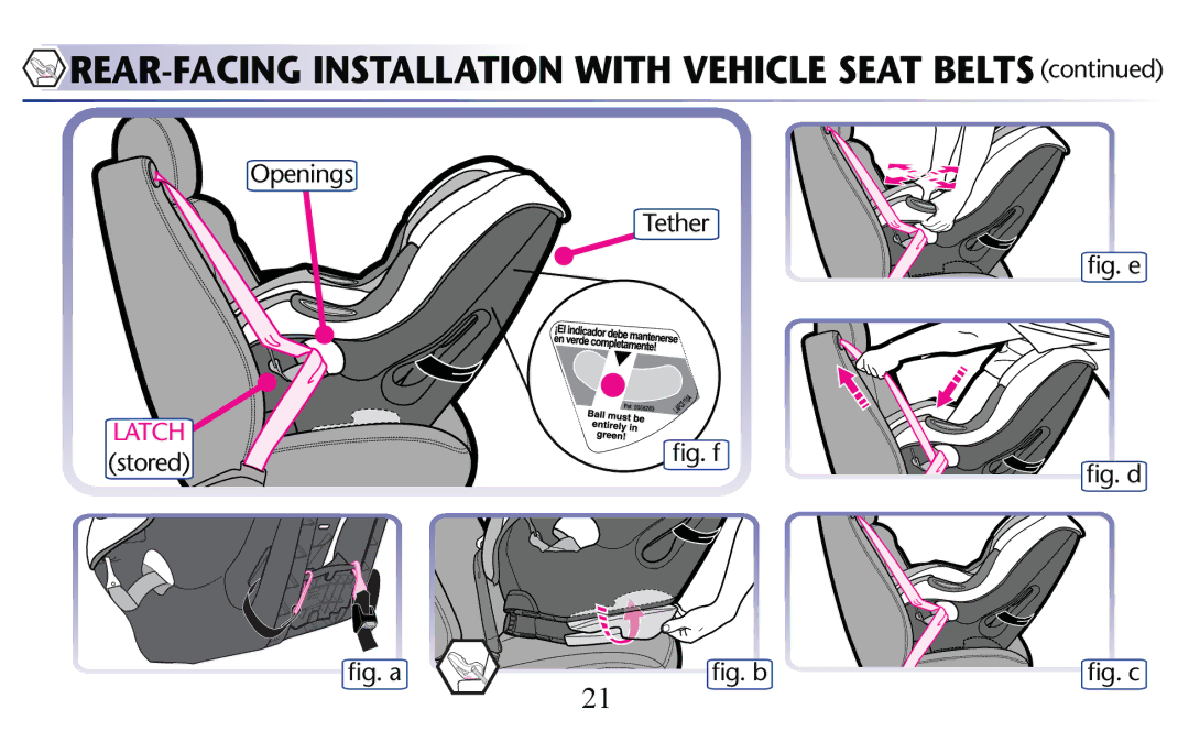 Graco PD156938C owner manual REAR-FACING Installation with Vehicle Seat Belts 