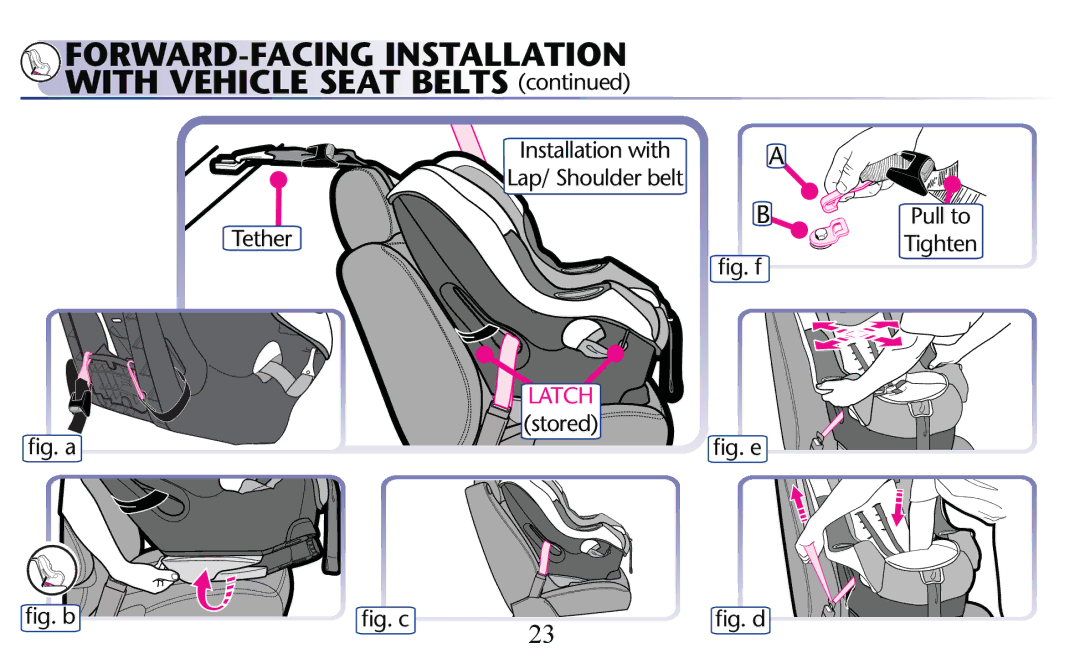 Graco PD156938C owner manual FORWARD-FACING Installation 