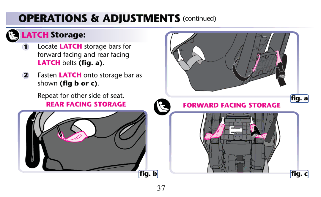 Graco PD156938C owner manual Rear Facing Storage 