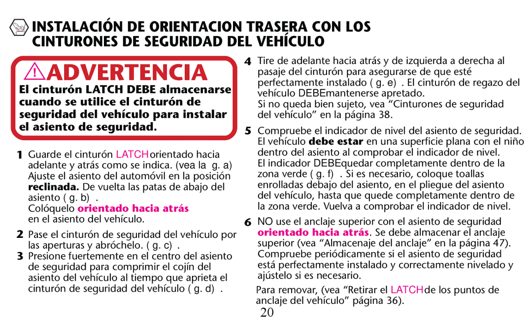 Graco PD156938C owner manual Colóquelo orientado hacia atrás en el asiento del vehículo 