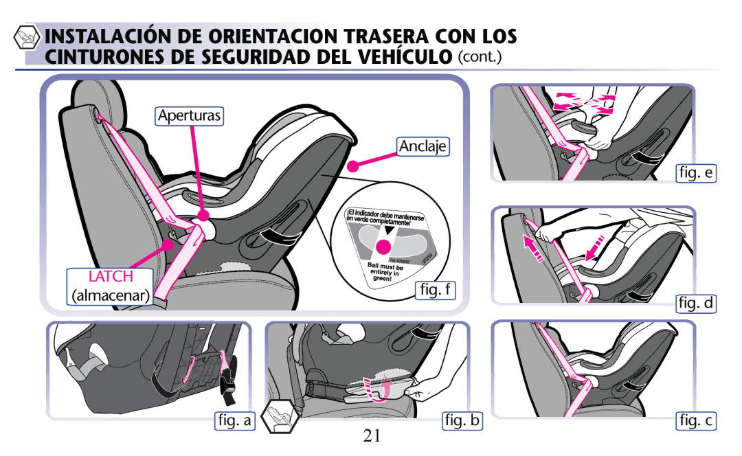 Graco PD156938C owner manual Instalación DE Orientacion Trasera CON LOS 