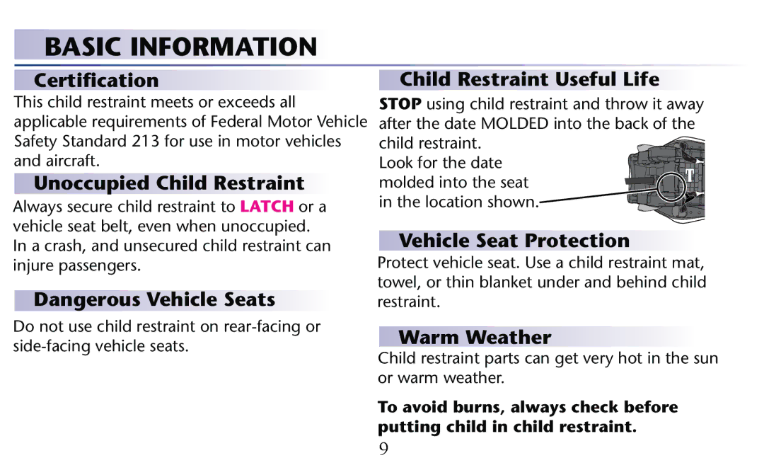 Graco PD156938C owner manual Basic Information 