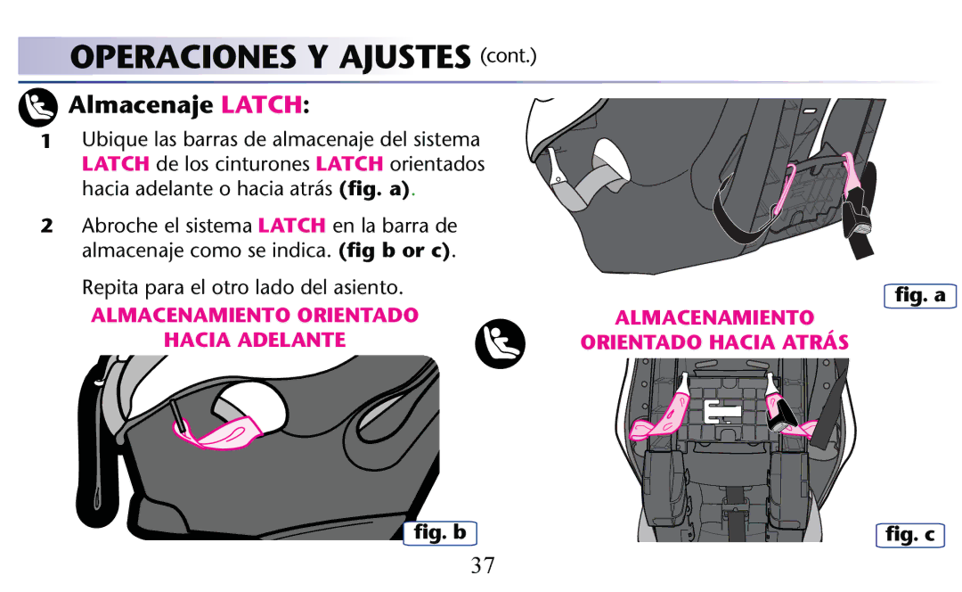 Graco PD156938C owner manual Almacenaje Latch 